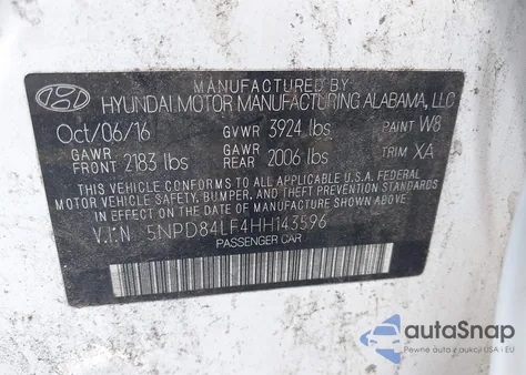 2017 Hyundai Elantra Value Edition из США, поврежденный, VIN 5NPD84LF4HH143596